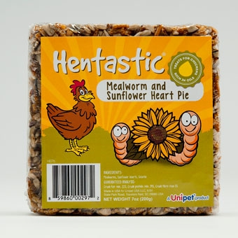 Unipet Hentastic Mealworm And Sunflower Heart Pie Treats For Chickens 7 Oz