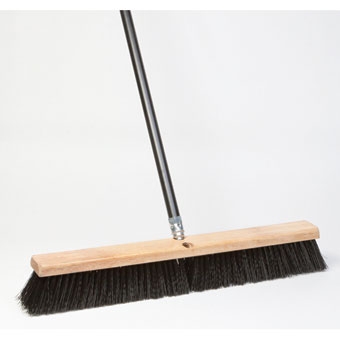 Dqb Floor Sweep Stiff Push Broom Black Poly 24in