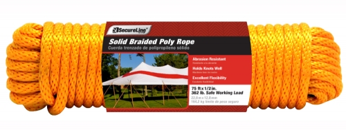Solid Braided Poly Rope 1/2in X 75ft