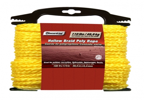 Hollow Braid Poly Rope 1/4in X 100ft