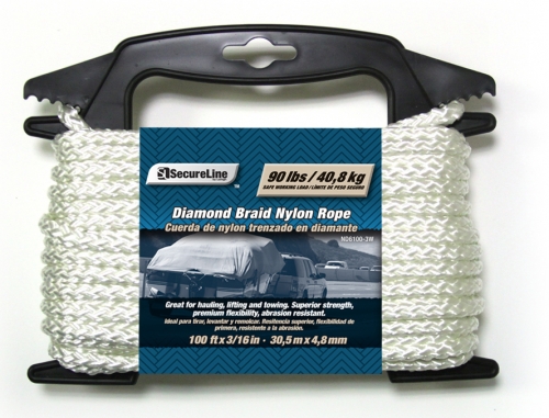 Diamond Braid Nylon Rope 3/16in X 100ft
