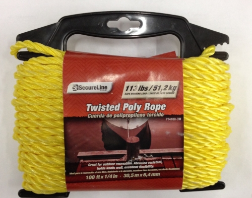Twisted Poly Rope 1/4in X 100ft