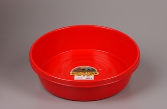 Red Plastic Feed Pan 3gal