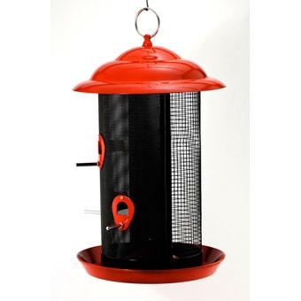 Feathered Friend Metal Mesh Combo Screen Bird Feeder Brick Red Large