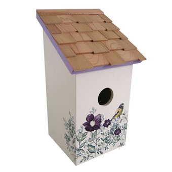 Home Bazaar Printed Salt Box Birdhouse Anemone