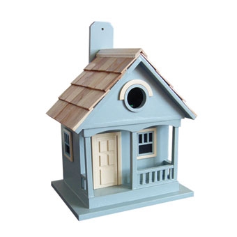 Home Bazaar Pacific Grove Birdhouse Blue With Yellow