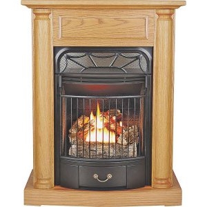 Oak Dual Fuel Fireplace 