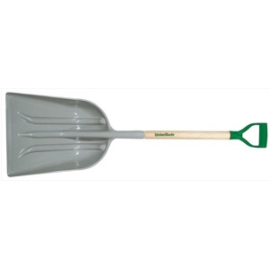 Union Tools Poly Scoop Shovel w/ Wooden D-Grip Handle