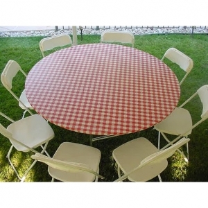 Kwik-Covers  60" Red/White Tablecover