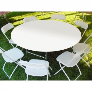 Kwik-Covers  60" Round White Tablecover