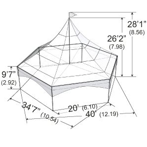 Warner Shelter Peak Marquee Tent 35’ X 40’