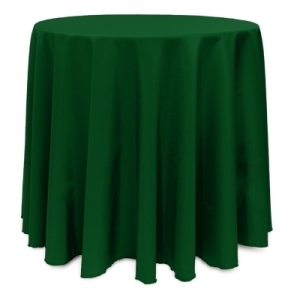 Hunter green cotton/polyester tablecloth 90