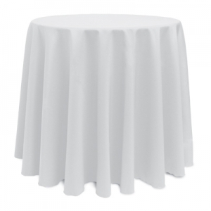 WHITE POLYESTER TABLECLOTH 90