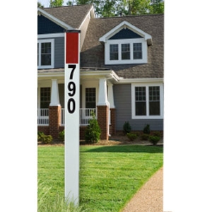 46” White Aluminum Marker and Address Post