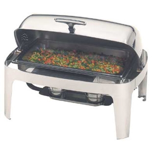 Chafing Dish - 8 QT., Stainless Steel, Rolltop, Full pans and fuel holders included