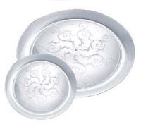 Clear Plastic Dessert Plate - Scroll Pattern - 6" - 18/pack