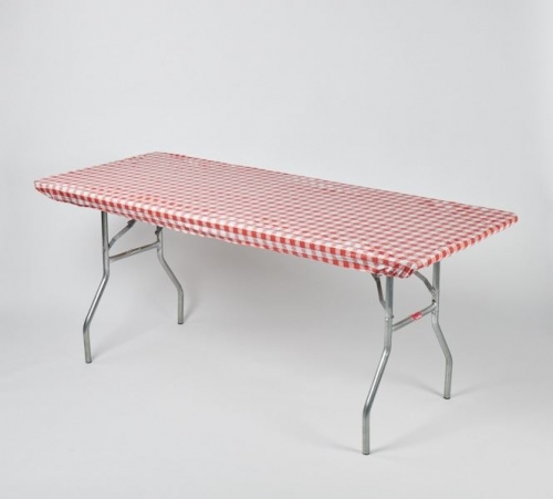 Fitted Tablecover - Red & White Gingham 30" x 96"