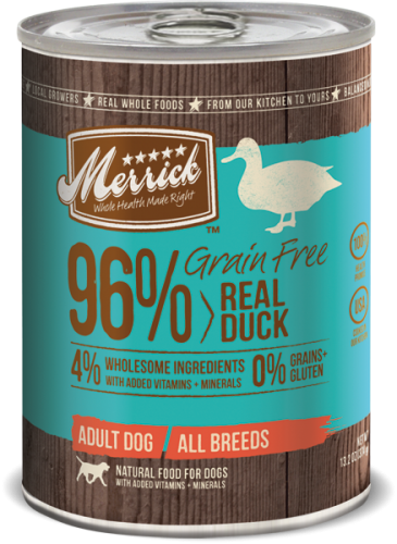 Merrick 96% Grain Free Real Duck Canned Dog 12/13.2oz  