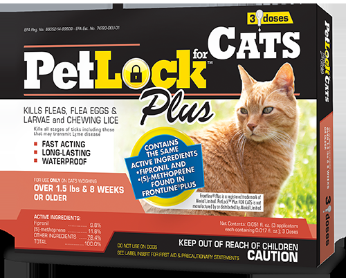 PetLock™ Plus Flea and Tick Treatment for Cats over 1.5 lbs