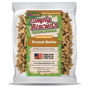 K9 Granola Factory Simply Biscuits Peanut Butter Small 1lb Dog Biscuits