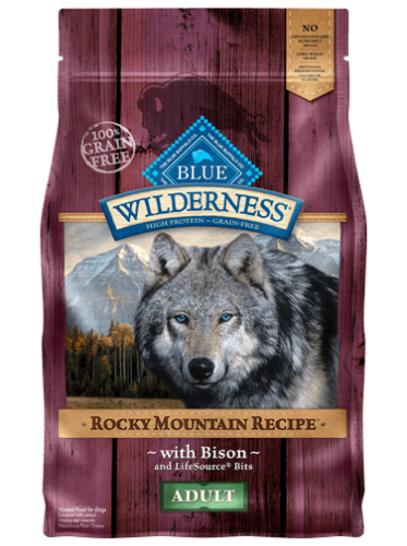 Blue Buffalo Wilderness Rocky Mountain Recipe Adult Bison Dog 4# C=5, 10#, 22#