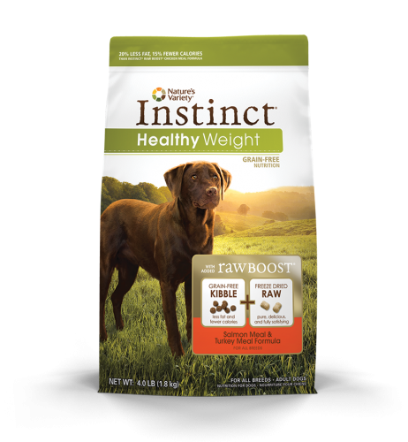 Nature’s Variety Canine Instinct Healthy Weight Salmon Meal/Turkey Meal Diet 4lb Bag and 21.8lb
