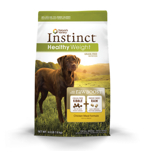 Nature’s Variety Canine Instinct Healthy Weight Chicken Meal Diet 4lb Bag and 21.8lb