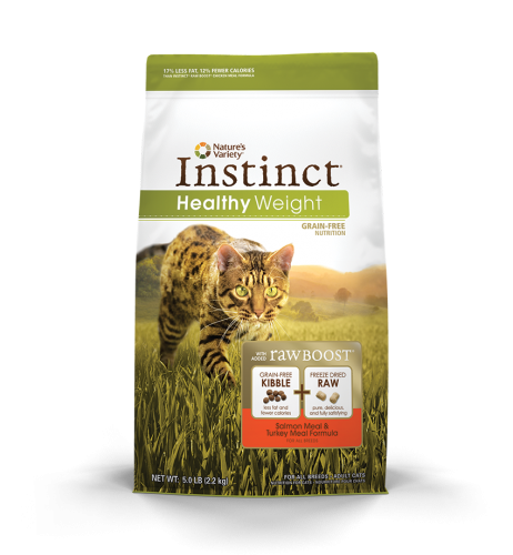Nature's Variety Instinct Grain Free Healthy Weight Salmon Meal/Turkey Meal Cat 10.4#