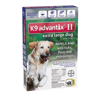 K9 Advantix II for Extra Large Dogs 55 lbs and over. 4 pack.