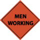 Men Working Mesh Sign W/ Stand