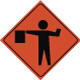 Flagger Symbol Mesh Sign W/ Stand