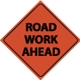 Road Work Ahead Mesh Sign W/ Stand
