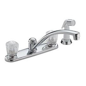 Classic Two Handle Kitchen Faucet with Spray  