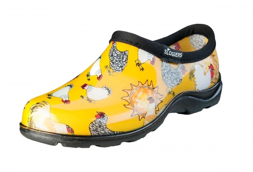 Sloggers, Women's Waterproof Comfort Shoes, Chicken Print Daffodil Yellow