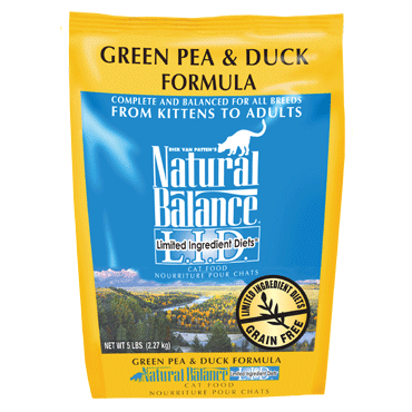 Natural Balance Limited Ingredient Diets Green Pea & Duck Dry Cat Food 6/5 lb. and 10 lb.