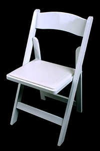 Chair, Resin White with Padded Seat