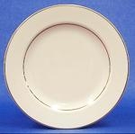 Dinner Plate, Ivory w/Double Gold Band, 10"