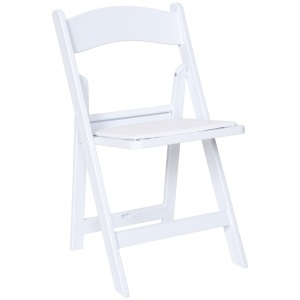 Chair- White Padded Folding
