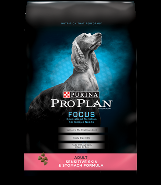 Purina Pro Plan Focus Sensitive Skin and Stomach Formula, 33 pound bag