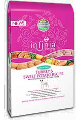 Infinia Grain Free Turkey and Sweet Potato Recipe
5, 15 and 30 pound bags