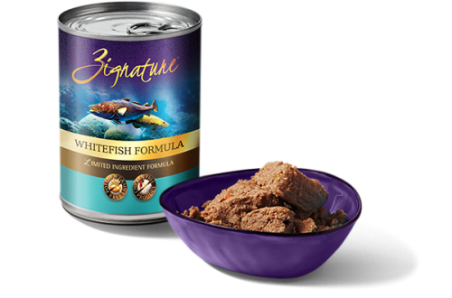Zignature Whitefish Formula canned dog food 13 oz.