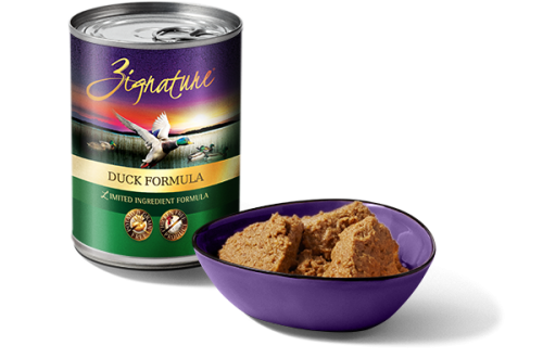 Zignature Duck Formula canned dog food 13 oz.