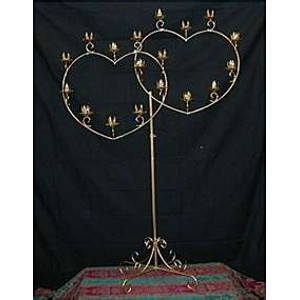 18-light double heart floor candelabra