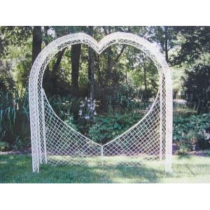 White Wicker Heart Arch