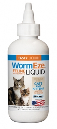 WormEze Feline Liquid Wormer, 4 and 8 ounce