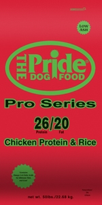 Pride 26/20 Pro Series Dog Food, 50 pound bag