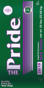 Pride 26/18 Adult Performance Formula Dog Food, 50 pound bag