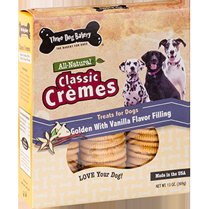 Classic Cremes Golden with Natural Vanilla Flavor Filling Dog Treats 13oz