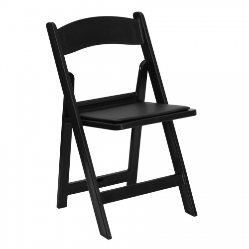 Chair, Resin Black with Padded Seat