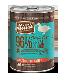 Merrick 96% Grain Free Real Duck Canned Dog 12/13.2oz  